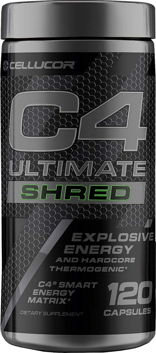 C4 Ultimate Shred Pre Workout Capsules | Weight Loss Supplement for Men & Women with Ginger Root Extract| 120 Capsules