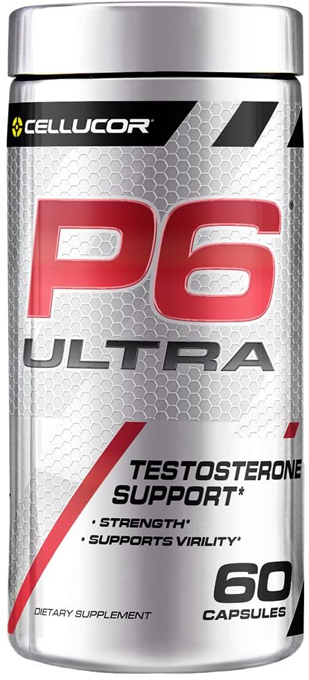 Cellucor P6 Ultra Testosterone Booster For Men, Build Strength & Cognitive Function, Boost Endurance & Energy Performance, Increase Virility Support, 60 Count