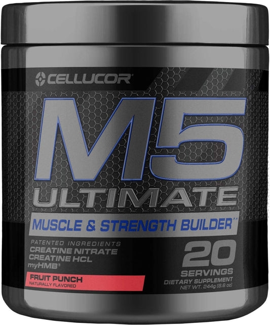 Cellucor M5 Ultimate Post Workout Powder Fruit Punch | Muscle & Strength Building Supplement | Creatine Monohydrate + Creatine Nitrate + Creatine HCL + HMB | 20 Servings