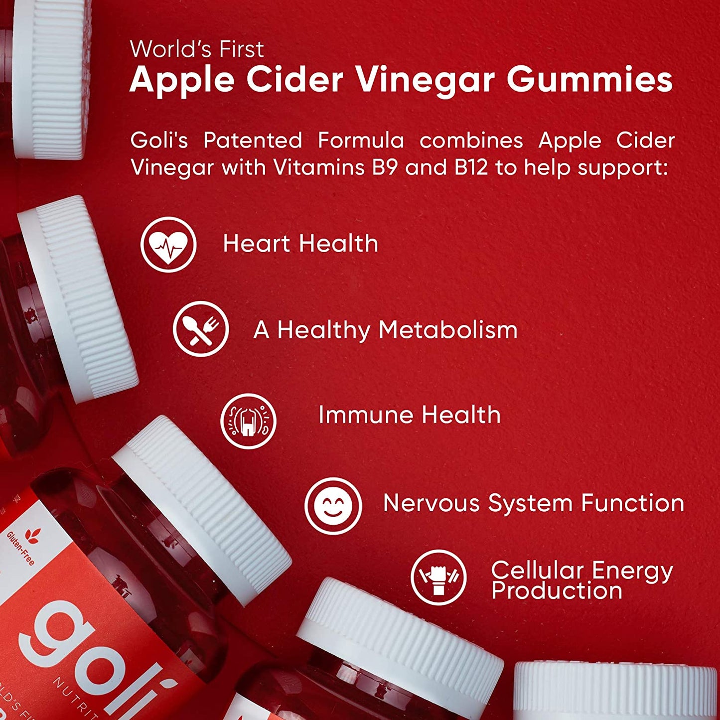 Goli Nutrition | Apple Cider Vinegar Gummies | Immunity and Detox | 60pcs, 1 pack
