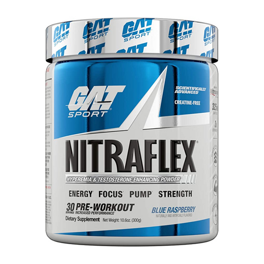 GAT Sport NITRAFLEX Testosterone Boosting Powder Blue Raspberry | 30 Servings