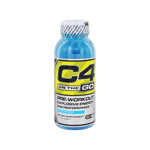 Cellucor C4 On The Go Zero Sugar Pre Workout Drink, Energy Drink + Beta Alanine, Icy Blue Razz, 11.7 Fl Oz (Pack of 12)